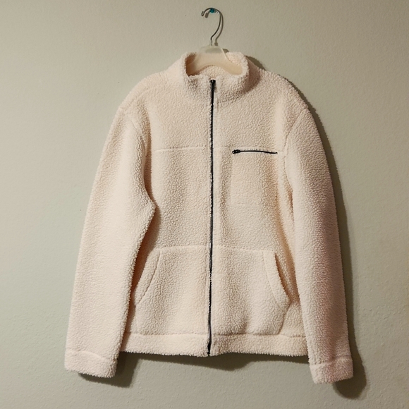 NWOT Banana Republic off white / cream color fleece jacket. Never worn. - Picture 2 of 4
